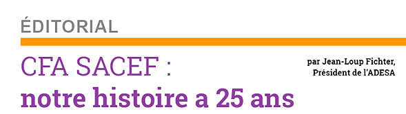 Le CFA SACEF : 25 ans d'activités dans l'apprentissage